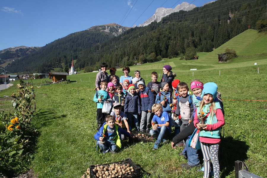 Das Brotackerprojekt, initiiert von Edmund Alber bringt den Kindern in praxisnaher Form Wissenswertes &#252;ber regionale Produkte, vom Anbau bis hin zur Ernte, n&#228;her. (Foto: Elisabeth Zangerl) 